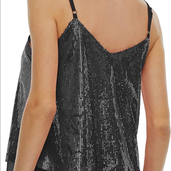 Black sequin tank top NWOT - Picture 7 of 9